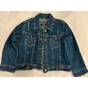 Girl's rue21 Blue Denim Distressed Jacket M